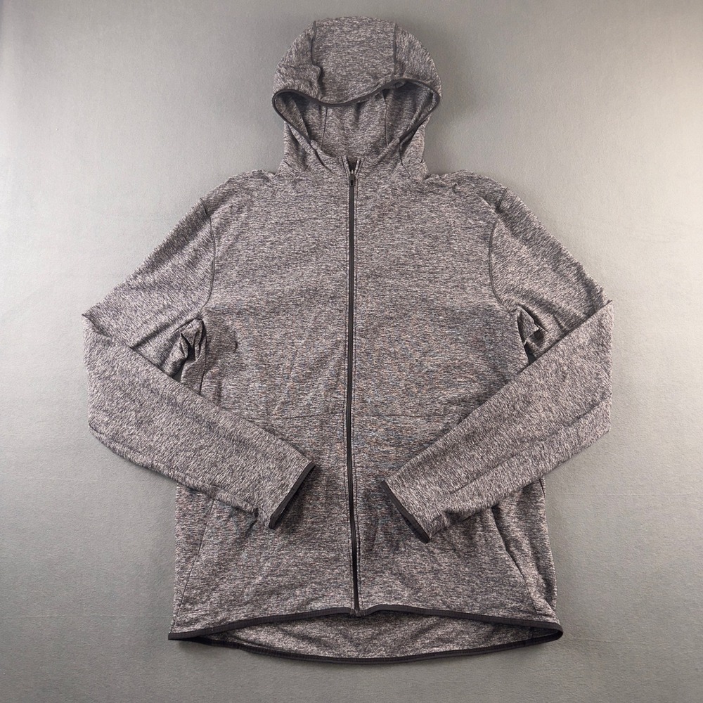 Lululemon Surge Warm Full Zip Hoodie Mens Heathered Black Running‎ Jacket Size L